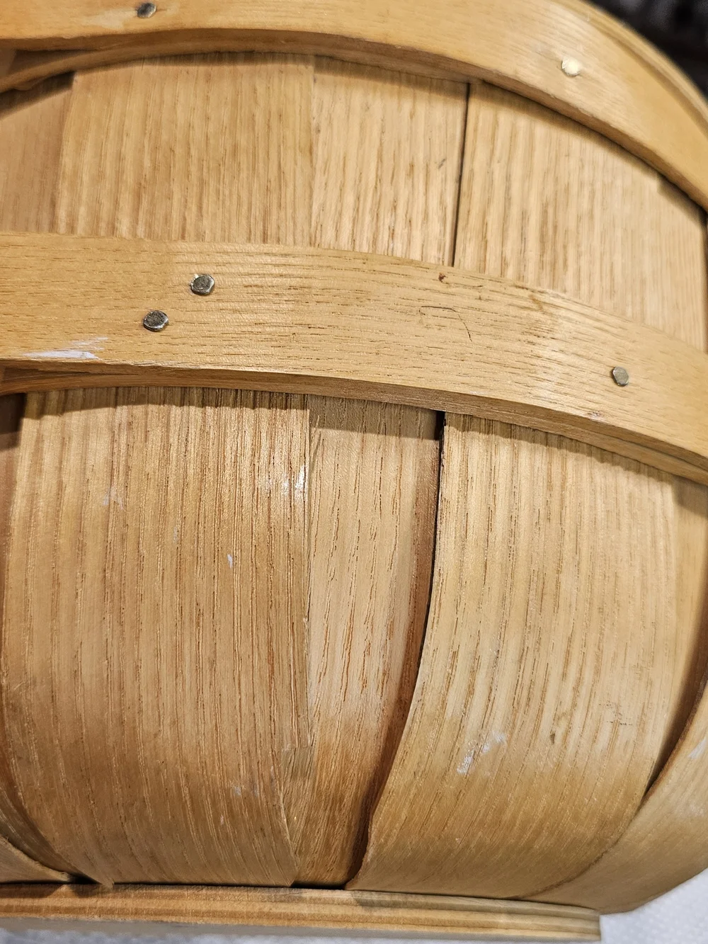 Anniversary Edition Natural Wood Gathering Basket with Lid Peterboro 1854-2004
